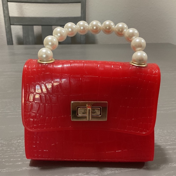 Red *jelly* Pearl Mini Purse - Picture 1 of 1